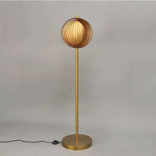 Seashell Sol Floor Lamp: Award-Winning Bamboo Floor Lamp Japandi Handmade Lighting Decor Living Room