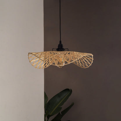 Swirl Pendant Lamp: Hanging Cane Chandelier | Handmade Cafe Lighting Restaurants Decor [45cm/18in, 60cm/24in, 90cm/36in Dia]-Mianzi