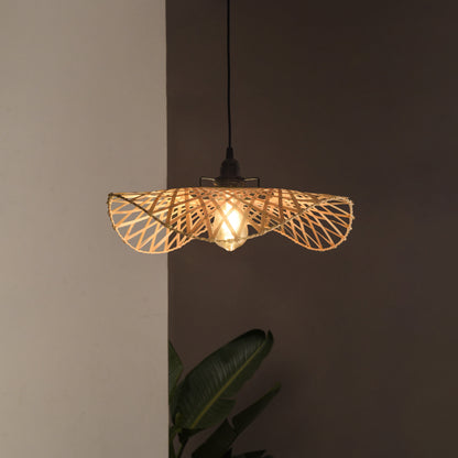 Swirl Pendant Lamp: Hanging Cane Chandelier | Handmade Cafe Lighting Restaurants Decor [45cm/18in, 60cm/24in, 90cm/36in Dia]-Mianzi