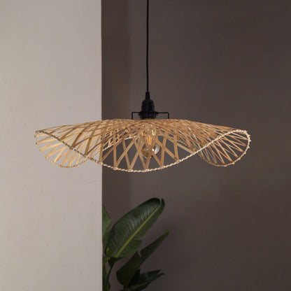 Swirl Pendant Lamp: Hanging Cane Chandelier | Handmade Cafe Lighting Restaurants Decor [45cm/18in, 60cm/24in, 90cm/36in Dia]-Mianzi