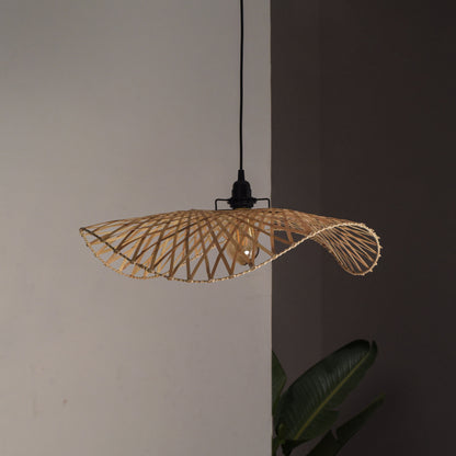 Swirl Pendant Lamp: Hanging Cane Chandelier | Handmade Cafe Lighting Restaurants Decor [45cm/18in, 60cm/24in, 90cm/36in Dia]-Mianzi