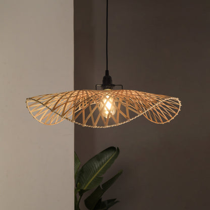 Swirl Pendant Lamp: Hanging Cane Chandelier | Handmade Cafe Lighting Restaurants Decor [45cm/18in, 60cm/24in, 90cm/36in Dia]-Mianzi