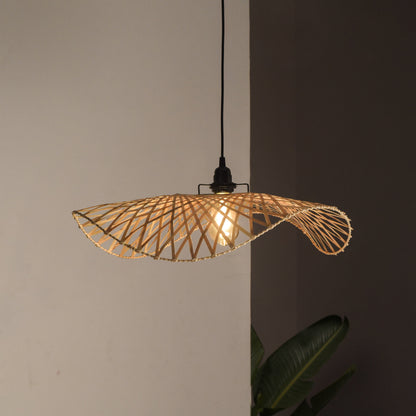Swirl Pendant Lamp: Hanging Cane Chandelier | Handmade Cafe Lighting Restaurants Decor [45cm/18in, 60cm/24in, 90cm/36in Dia]-Mianzi