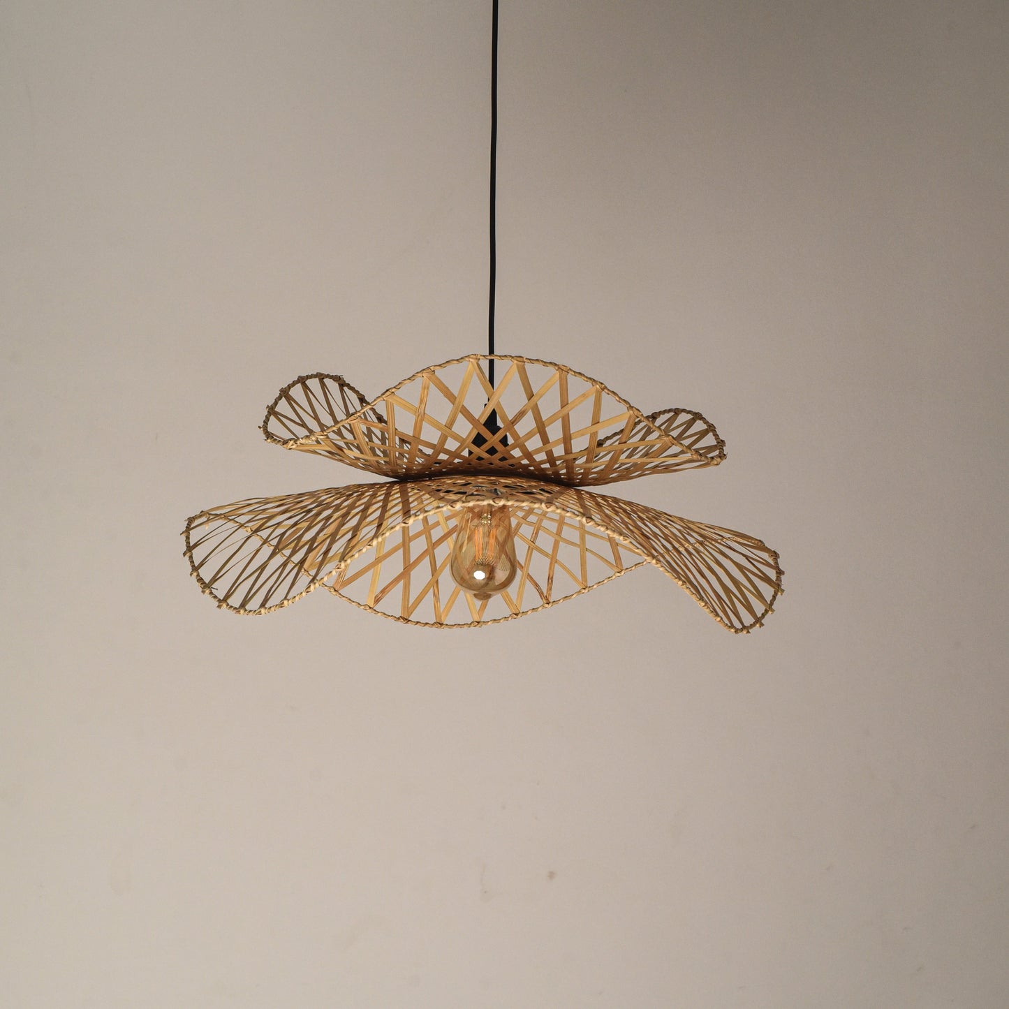 Swirl Bloom Pendant Lamp: Woven Light | Natural/Bamboo Lamps for Home Restaurants and Offices [60cm/24in, 90cm/36in Dia]-Mianzi