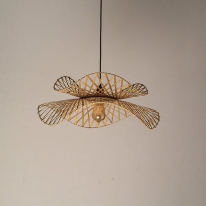 Swirl Bloom Pendant Lamp: Woven Light | Natural/Bamboo Lamps for Home Restaurants and Offices [60cm/24in, 90cm/36in Dia]-Mianzi