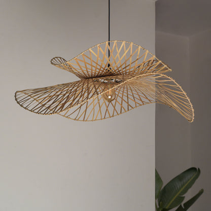 Swirl Bloom Pendant Lamp: Woven Light | Natural/Bamboo Lamps for Home Restaurants and Offices [60cm/24in, 90cm/36in Dia]-Mianzi
