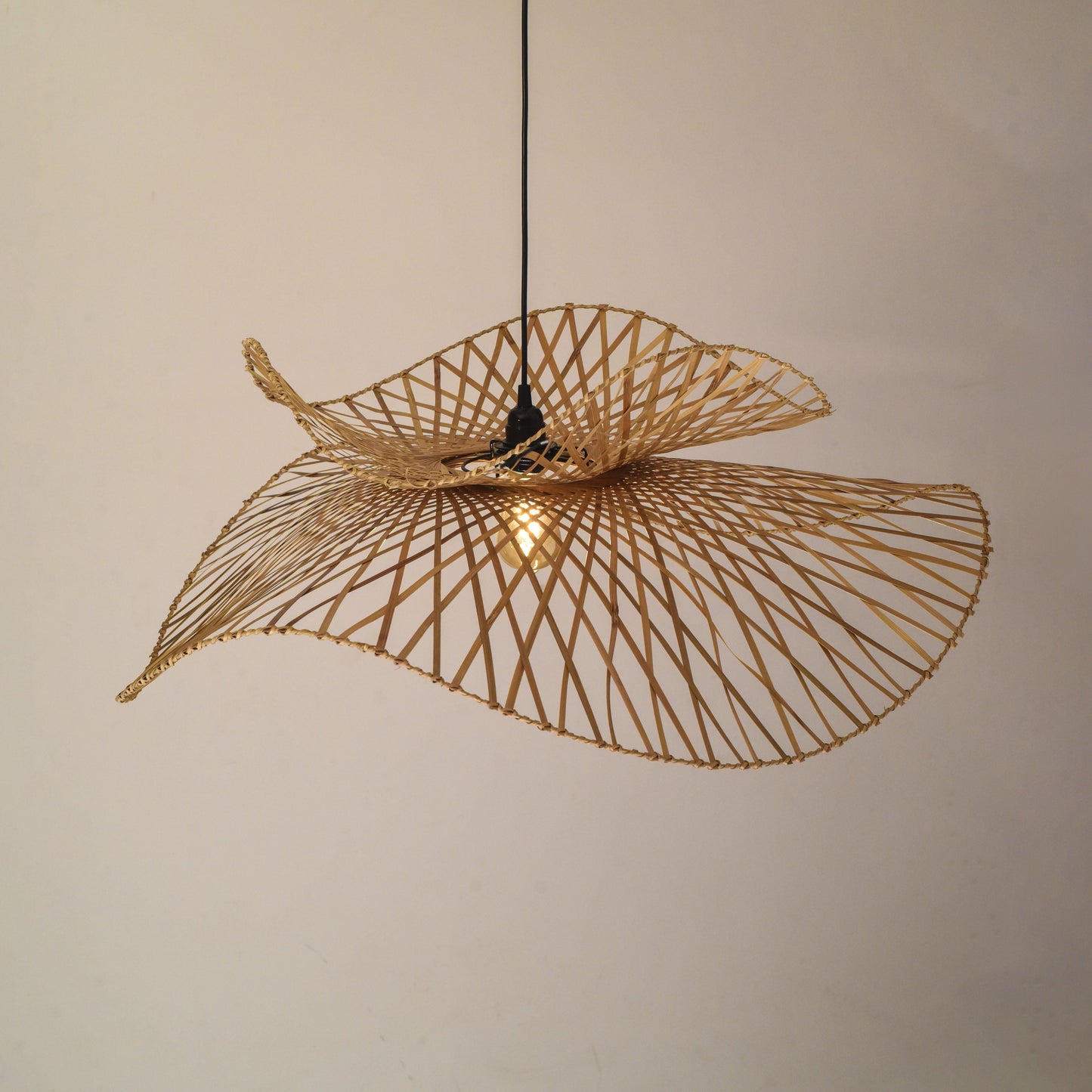 Swirl Bloom Pendant Lamp: Woven Light | Natural/Bamboo Lamps for Home Restaurants and Offices [60cm/24in, 90cm/36in Dia]-Mianzi