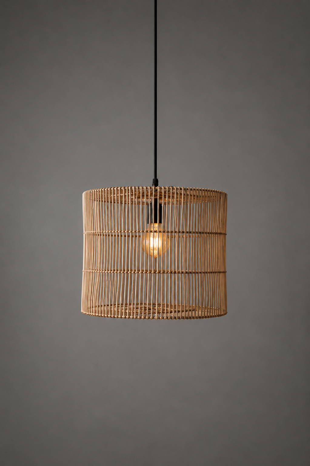 Mianzi Moss Pendant Lamp: Rattan Cane Handmade Lamp Boho Restaurants Decor