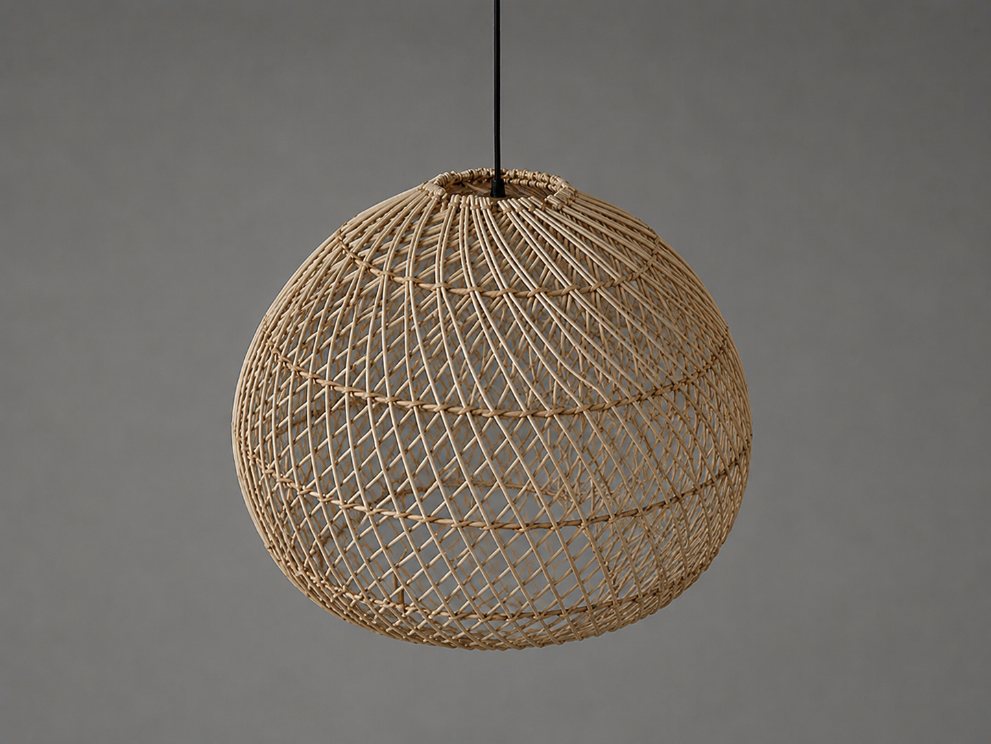 Mianzi Loom Pendant Lamp: Rattan Cane Handmade Lamp Boho Restaurants Decor