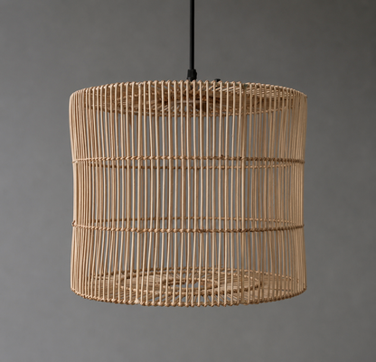 Mianzi Moss Pendant Lamp: Rattan Cane Handmade Lamp Boho Restaurants Decor