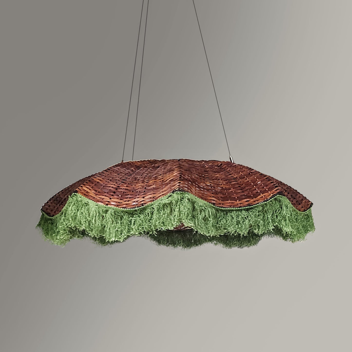 Aster Lamp: Designer Bamboo Chandelier | Large Japandi Cane Lamp | Handmade Cafe Lighting [61cm/24in, 91cm/36in, 122cm/48in Dia]