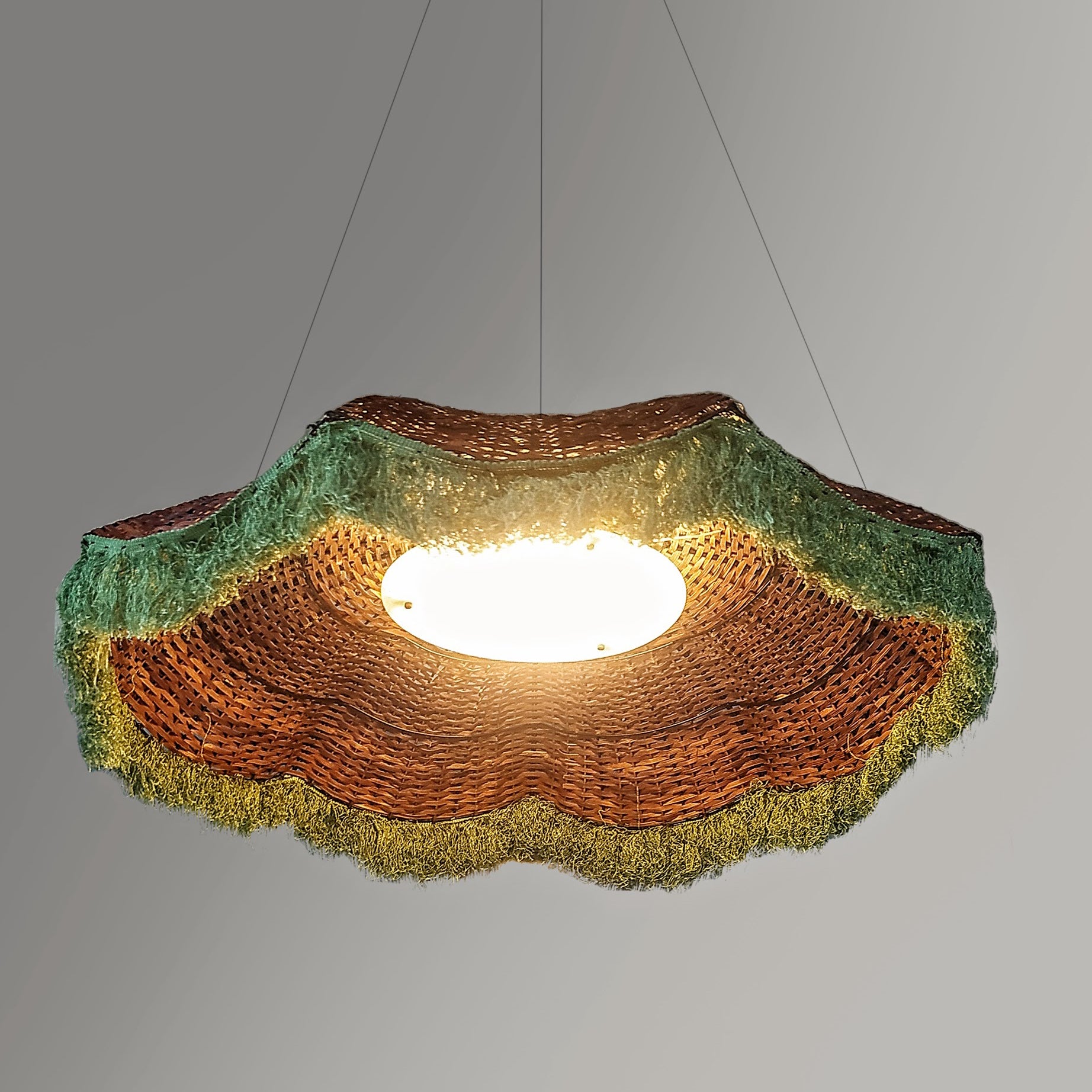 Aster Lamp: Designer Bamboo Chandelier | Large Japandi Cane Lamp | Handmade Cafe Lighting [61cm/24in, 91cm/36in, 122cm/48in Dia]-Mianzi