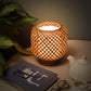 Opium-Designer Bamboo Table Top Lamp Handwoven Cane Japandi Handmade for Home Cafe Lighting Restaurants Decor