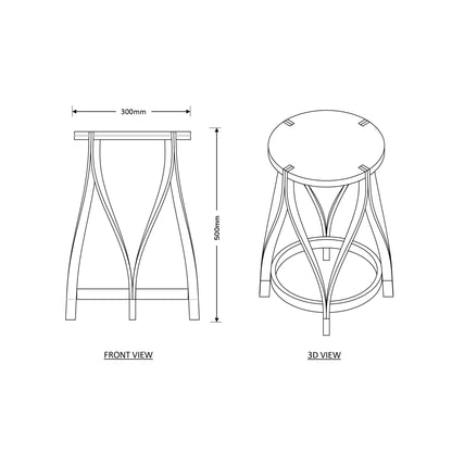 Lotus Stool (Small)-Furniture-Brass-Mianzi